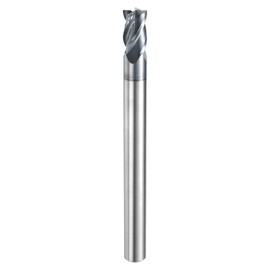 HARFINGTON Carbide Square Nose End Mill Bit 3/8" Cut Dia 4 Flutes TiAlN Coated Milling Cutter for Hardened Steel Metal (3/8" Shank 5/8" Cut Length 4-1/4" Long 30 Degree Helix HRC53-55)
