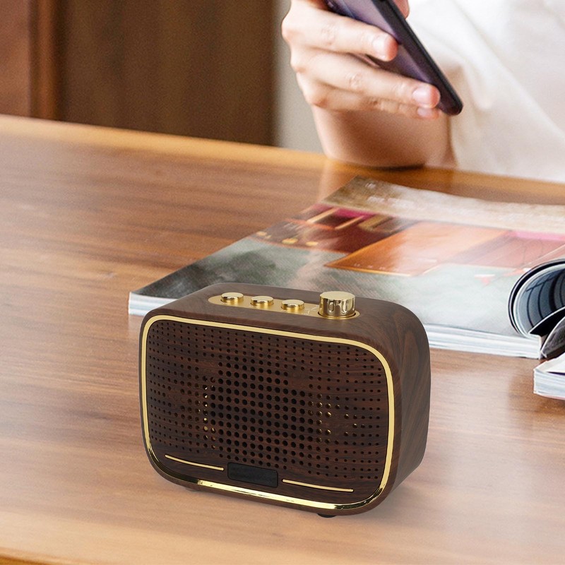 Retro Bluetooth Speaker 1500mah Clear Sound USB Port Mini Wireless
