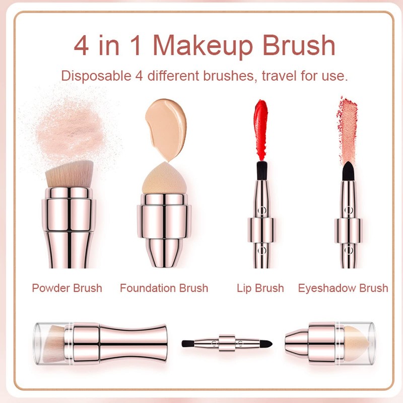 foundation sponge Mini Face Makeup Brush, 4 in 1 Makeup