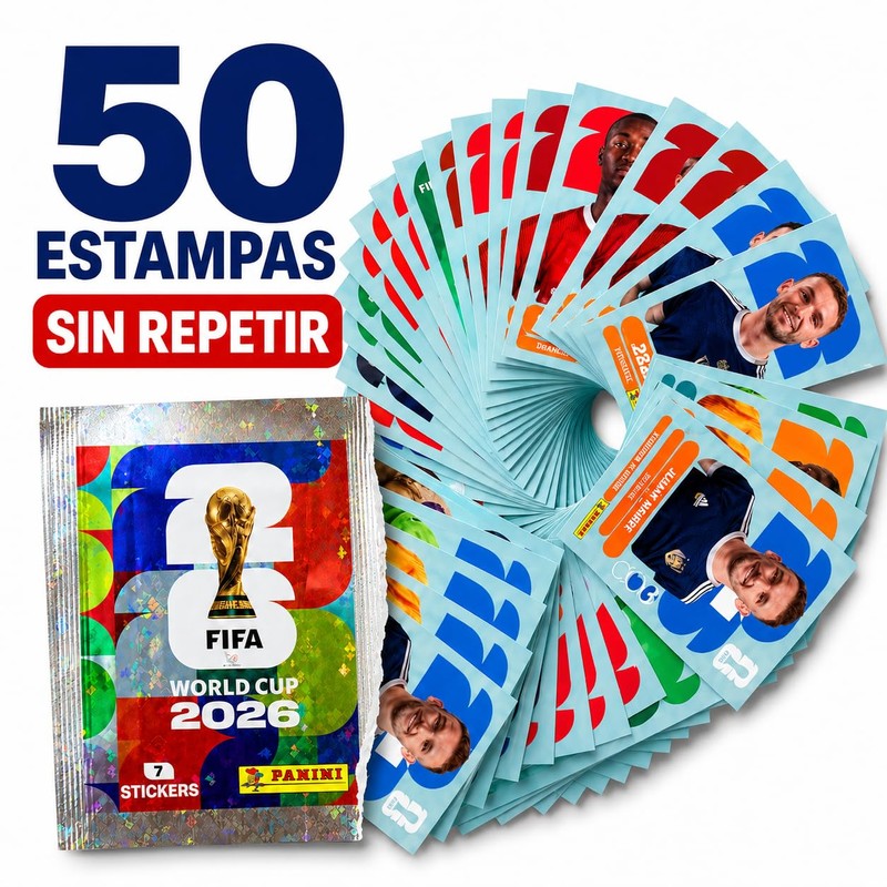 Genérico 50 Estampas Panini Mundial 2026 Sin Repetir Abiertas