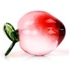 YWHL Handcraft Glass Peach Figurine Kitchen Decor, Crystal Art Fruit