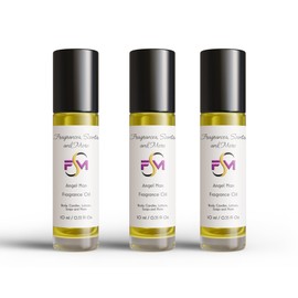 Angel Man Fragrance Oil - 3 Bottles 0.33 Fl Oz Glass Roll On (10ml)