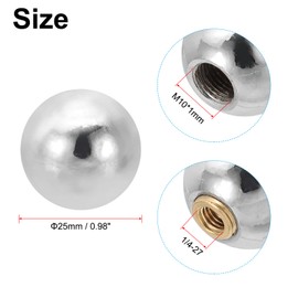 PATIKIL 25mm Ball Lamp Finials Caps Knob, 1 Set Solid Lamp Shade Top Decoration Screw Cap Nuts with Brass Reducing Adapter for Table Lamps Floor Lamps, Silver Tone