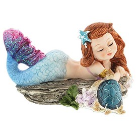The Bridge Collection Mermaid Lounging with Sea Turtle Figurine