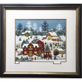 Jane Wooster Scott "A Winter Long Ago Custom Framed Lithograph Hand Signed Art Americana Framed Size is approx. 28" x 31" Image Size is approx. 16" x 19"