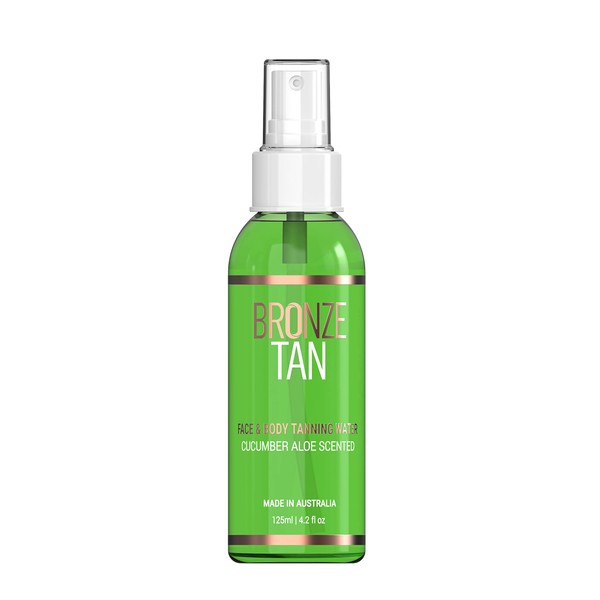 Bronze Tan Self Tanning Water Spray For Face | Hydrating Self Tan Water for a Natural Sunless Tan | Enriched with Aloe Vera, Cucumber, and Vitamin E | Buildable Fake Tan 125ml(4.2 fl oz)