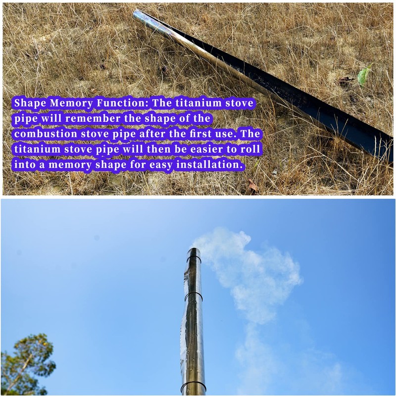 FireHiking Titanium Stove Pipe Folding Portable Camping Tent Stove Chimney