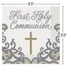 Elegant Gold Cross First Communion Napkins (16cm) - Premium Metallic