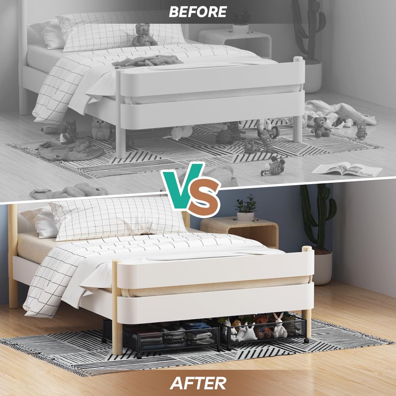 PHINOX Under Bed Storage Containers with Wheels - Shoe Storage