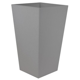 Bloem Tall Finley Tapered Square Planter: 20" - Cement Gray - Matte Textured Finish, 100% Recycled Plastic Pot, for Indoor and Outdoor Use, Gardening, 5 Gallon Capacity