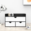 Wisuce Desk Organizer with Drawers - Bamboo Desktop Organizer Storage