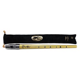 Clarke Sweetone D Traditional Irish Tin Penny Whistle & Soft Black Whistle Pouch (Gold)