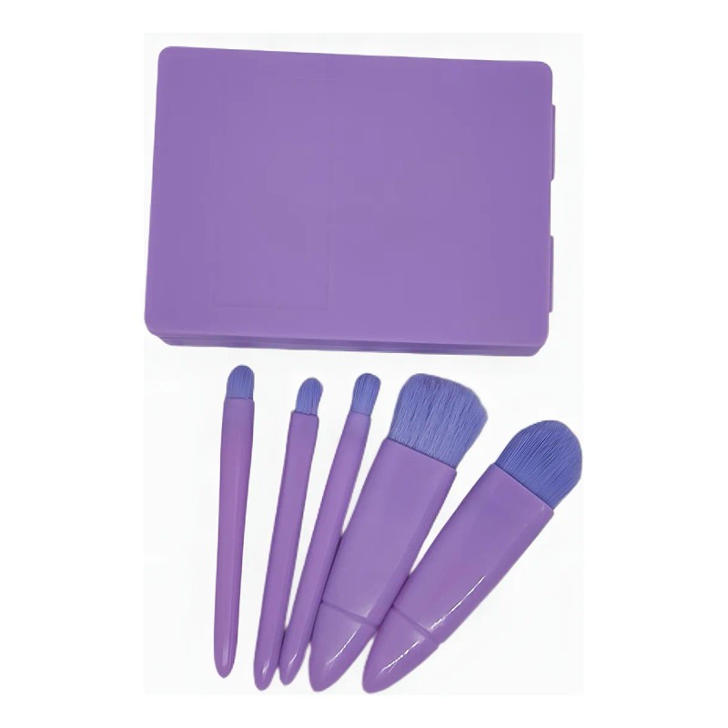 Brochas Para Maquillaje Estuche De Bolsillo Con Espejo Viaje