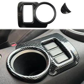 Fewshaw Carbon Fiber Style Center Console CupHolder Seat Heating Button Panel Cover Armrest Box Trim Accessories for Nissan 370Z