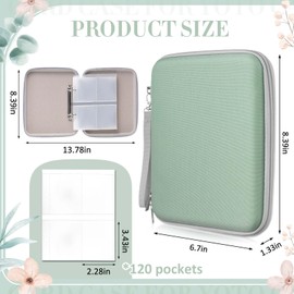 Yeyeplum Card Case Compatible with Yoto Cards with 120 Pocket Sleeve for Player Cards Mini Audio Book Cards Soft Portable Folder with Zipper for Travel