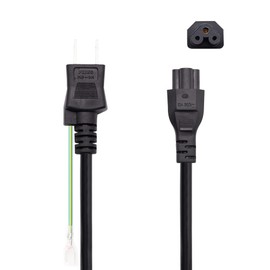 HMLTD Computer Cable, AC Power Cable, AC Cord, 2P, AC Power Cord, 3P Mickey Type, Male Earth, AC Cable, 0.7 ft (0.2 m), 7.9 inches (20 cm)