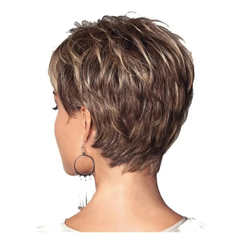 Peluca De Mujer Cabello Corto Y Rizado Moda Natural 1