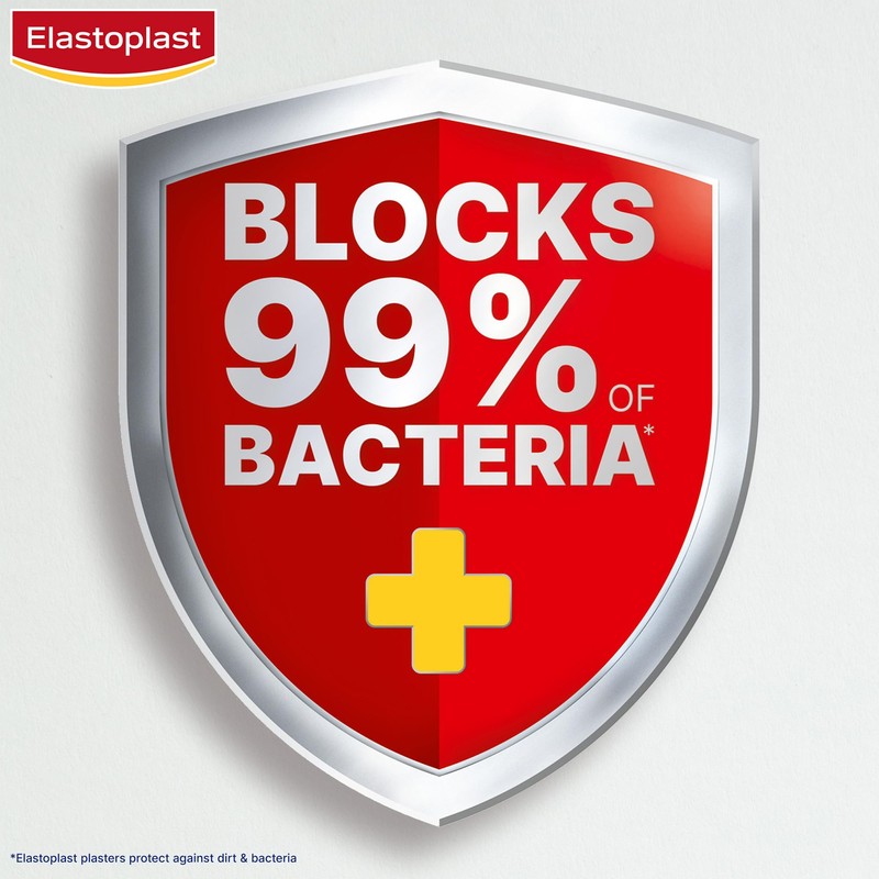 Elastoplast Plastic Plasters with Bacteria Shield, Repels Water and Dirt,