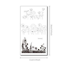arrietty craft Beautiful Poppies Dandelion Backdrop Daisy Clear Stamps for Card Making Decoration and DIY