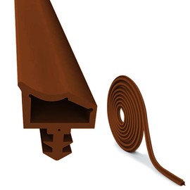 EUBSWA Door Seals, Room Door Seals, 15 m, Brown, Rubber Room Door Seal with 4 mm Groove Width, 7 mm Groove Depth 12 mm Rebate