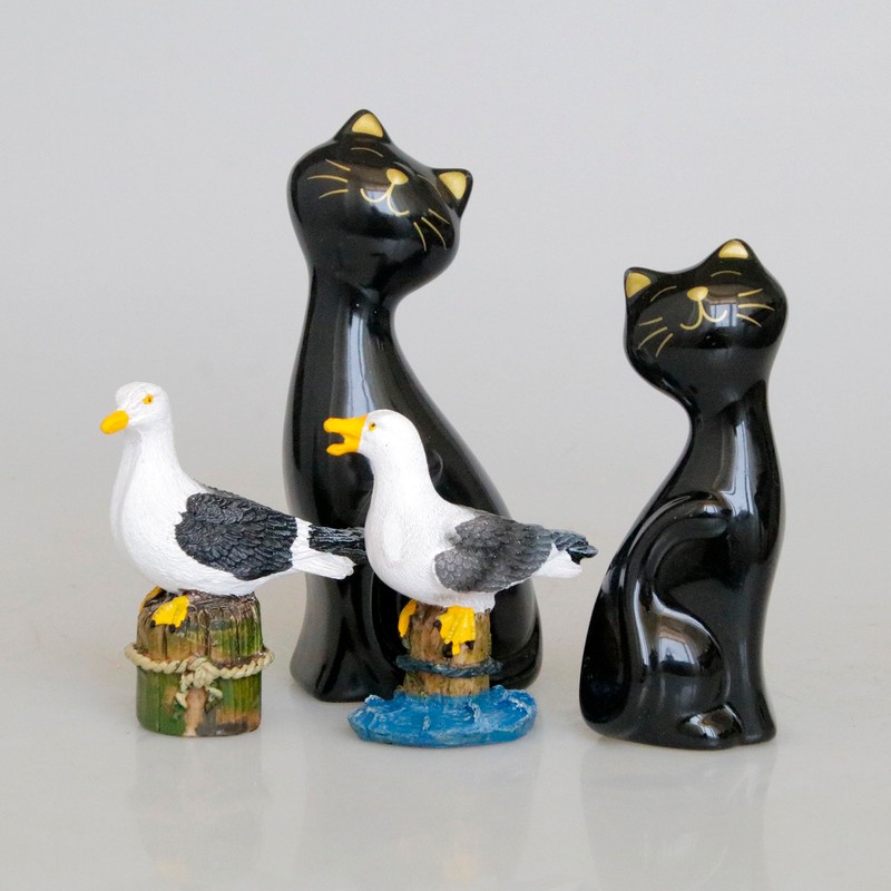 Wisifayardin 2pcs Black Cat Figurines and Statues for Home Decor