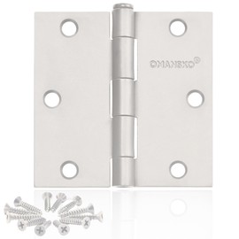 6 Pack White Door Hinges, 3.5 x 3.5 Inch White Hinges for Interior Doors 3 1/2 Inch Hinges for Residential Doors, Square Corners Interior Door Hinges for Standard Flat/Bedroom