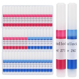 2ml *50 Pack Threadlocker Blue 242 & Red 271, 25 Packs of Each, Thread Locker Blue & Red, Medium and High Strength Lock Tight Threadlocker, Ideal for Nuts, Bolts, Fasteners