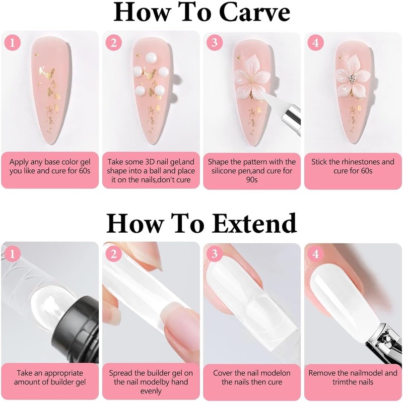 Solid Gel Constructor de Extensiones de Uñas Gel Kit de
