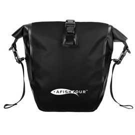 AFISHTOUR Waterproof Bike Pannier -15L Saddle Bag for Bicycle Rear Rack - Bike Bag for Grocery, Laptop (Black, 1 PCS)