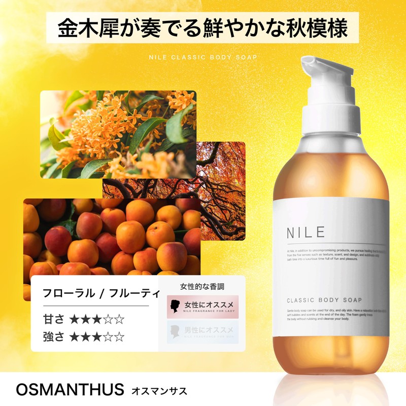 NILE Classic Body Soap, 13.5 fl oz (400 ml), Fruity