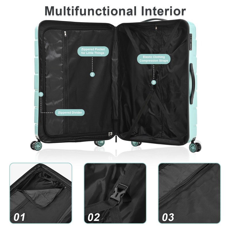 Merax Sets with TSA Lock Suitcase with Spinner Wheels Luggage