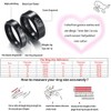 Couples Rings His and Hers King Queen Black Engraved Titanium