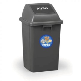 PrintAttack P040 6+1 Set Waste Separation Stickers, Scratch, Weather and UV Resistant, Diameter 100 mm Each (V1_5x Paper)