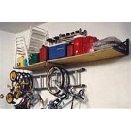 8 Foot Wide Heavy Duty Storage Shelf Kit w/ 8 Storage Hooks and 2 Ladder Hooks