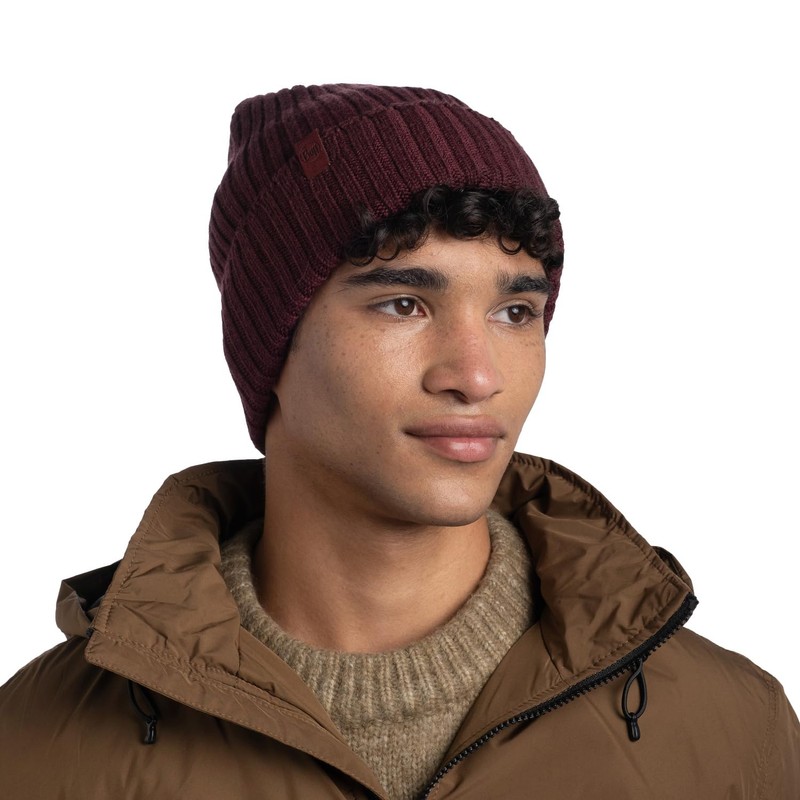 BUFF Unisex Knitted Hat, Maroon, One Size EU