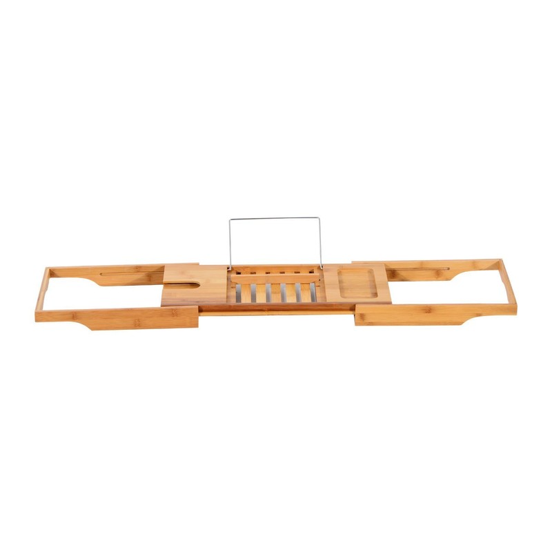 LEGENDARY-YES Bathtub Rack Bamboo Shelf Shower Tub Book Reading Tray