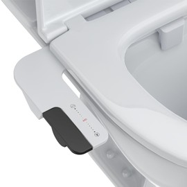 Homfan Bidet Attachment for Toilet, Bidet Toilet Seat Attachment with Water Pressure Control and Self-Cleaning Dual Nozzles, Hygienic Bidet for Feminine Wash, Black Toggle