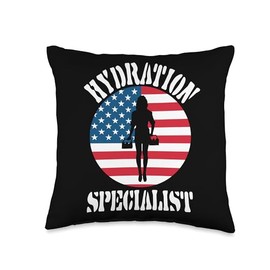 Hydration Specialist Team Manager Waterboy Waterboy Watergirl Female Hydration Specialist Throw Pillow, 16x16, Multicolor
