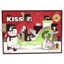 2024 Hershey Kisses Advent Calendar, 24-Day Countdown to Christmas with Candy, Individually Wrapped Pieces, 3.8 Ounces