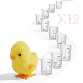 Labvida 12PCS Mini Plastic Beakers, Vol.30ml(1.01oz) Stackable Measuring Cup with Black Scale line, Plastic Pitcher PP material Ideal for Science Activities and Household Use, LVB010