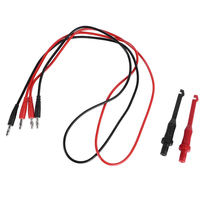 4mm Dual Banana Plug Test Leads with Repair Testing Hooks