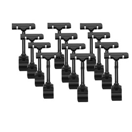 Clip-on Style Double Display Clips Rotating Sign Price Tag Clips, 12Pcs Clip-on Style Double Display Clips,Plastic Merchandise Sign Clips Rotatable Clip on Sign Clamp Rotating Price Tag Clips,Black