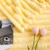 Excervent Solid Striped Flannel Fleece Blanket (50x70 inches, Light Yellow)