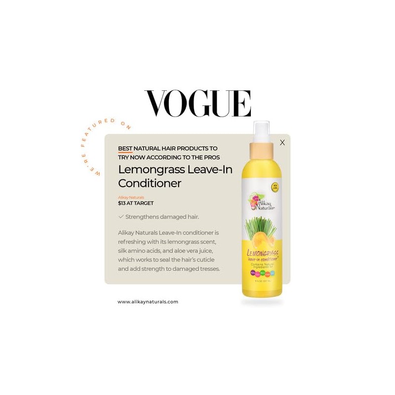 Alikay Naturals - Lemongrass Leave-In Conditioner 16 oz by Alikay