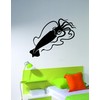 Giant Squid Wall Decal Sticker. (Black Color) (43in X 21in)