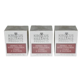 Krocus Kozanis Saffron Teas (Herbal Tea with Cinnamon),pack of 3