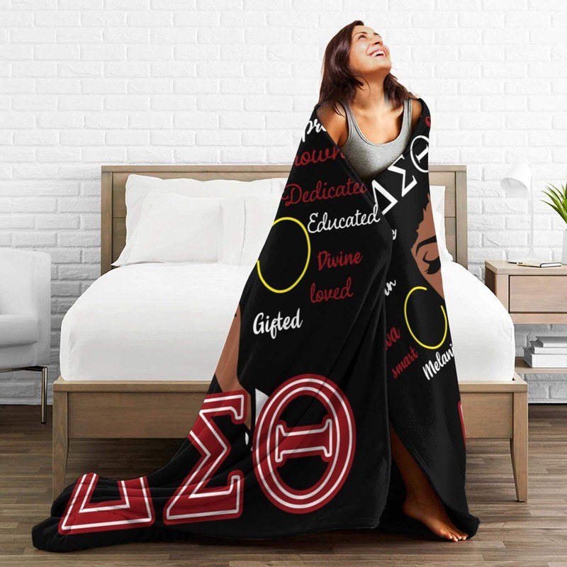Sorority Gifts Blanket Throw Flannel Lightweight Comfortable Warm Paraphernalia Blankets