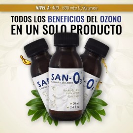 San-o3 Aceite Ozonizado De Oliva Extra Virgen, Meq: 400-600, 70 Ml.