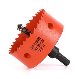 Dribotway Bi-Metal Hole Saw 3-5/32 Inch 80 mm, M42 HSS Quick Hole Cutter, with 1 Shank and 1 Drill, for Drywall Materials, Wood, Plastics and Metals, Cutting Depth
