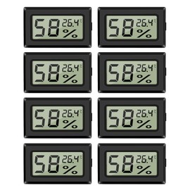 8 Pack Mini Hygrometer Thermometer Digital Indoor Humidity Gauge Monitor with Temperature Meter Sensor for Greenhouse Cars Home Office, Celsius